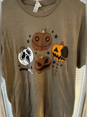 Halloween Pumpkin Mask Graphic Costume Tee